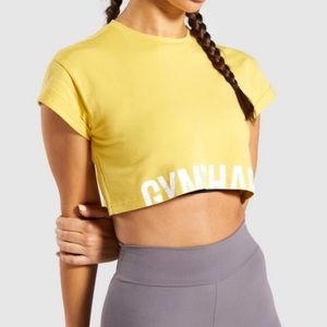 Yellow Gymshark Fraction Crop Top